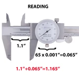 Clockwise Toold DDLR-0805 Shock Proof Dial Caliper 8"