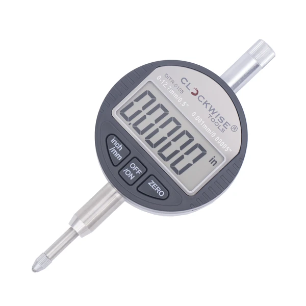 Clockwise Tools DITR-0055 Digital Indicator 0-0.5"/12.7mm Resolution 0.00005"